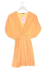 Vestido de verano mujer Zara entallado cuello en V naranja claro talla 34