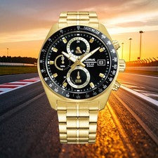 Lorus by Seiko RZ622AX9 reloj para hombres cronógrafo solar acero inoxidable reloj de pulsera