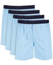 Paquete de 4 boxers de algodón Club Room para hombre, azul SkySail, grandes
