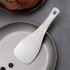 Herramienta para servir arroz acero inoxidable 19,5 cm con orificio para colgar y mango de martillo