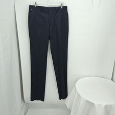 Pantalones Calvin Klein Para Hombre 32 Calce Ajustado Frente Plano Negros SIN DOBLADILLO