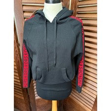 Vestido con Capucha Michael Kors Para Mujer Cinta Elastizada Viscosa Negro Rojo XS NUEVO CON ETIQUETAS