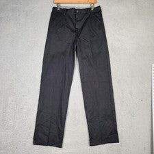 Pantalones chinos americanos rectos delanteros planos negros sin arrugas Izod para hombre 32x34 nuevos con etiquetas