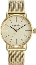 Gigandet Mujer Reloj de Cuarzo Acero Inox Pulsera Cuero Oro - MINIMALISM G43 -