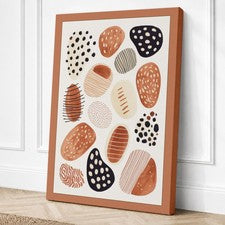 Impresión en lienzo boho con formas de tierra dispersa arte de pared decoración del hogar listo para colgar