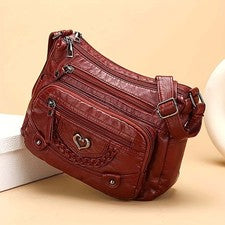 Bolso Bandolera Multibolsillo PU Estilo Retro Compatible con Salidas Informales Diarias