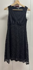 NUEVO Vestido Para Mujer Karen Kane Diseñador Negro Milán Encaje Cuello en V Sin Mangas Talla XS