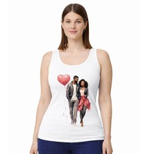 Pareja Corazón Globo Mujer Chaleco Camiseta sin Mangas Romance San Valentín Regalo para Ella