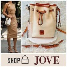 NUEVO $228 Bandolera Dooney Bourke Mini Cordón Cubo Guijarro Blanco Marfil Crema