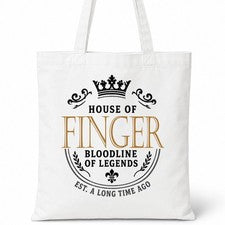 Bolso de Mano FINGER Casa del Apellido Algodón Idea de Regalo