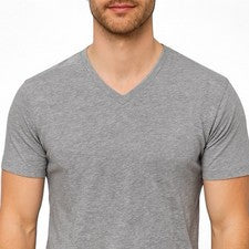Camiseta J Crew Para Hombre M Gris Jaspeado Cuello en V Camiseta Básica Lavada Informal Minimalista