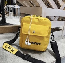 Bolso De Hombre Para Mujeres Bolsa De Mensajero De Lona Moda Color Sólido Informal