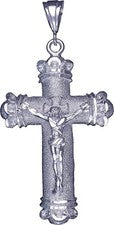 Collar Grande Cruz Crucifijo Plata Esterlina con Colgante Jesús 3.1" 13 Gramos