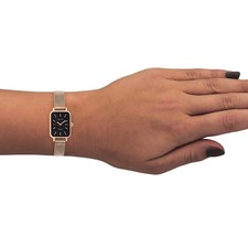 Oozoo Reloj de Pulsera Mujer Vintage De Series Análogo Metal Mesh Oro Rosa