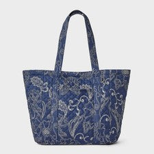 Bolso de Mano Acolchado Suave - Hilo Universal Azul Marino