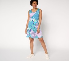 Vestido para mujer Susan Graver talla grande 1X Courtside Social multicolor A691006
