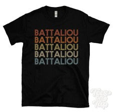CAMISETA ESTILO RETRO REPETIDA BATTALIOU para hombre y mujer novedad genial nombre regalo