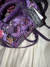 NUEVO CON ETIQUETAS Ed Hardy Púrpura Jalea Nadar Playa Bolso Cartera/Bolso Bandolera - Love Rose