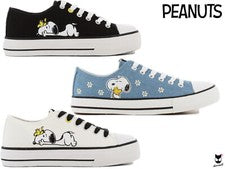 Damas Informales Lona Zapatillas Deportivas Retro Elegantes Bombas Diseño Snoopy Peanuts