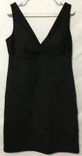 Vestido de moda Bug para mujer talla 10 negro sin mangas cuello en V mezcla de poliéster nuevo con etiquetas