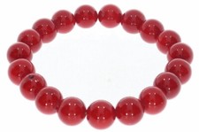 Pulsera de piedras preciosas Mashan Jade rojo 10 mm bola joyería 10S220 - tamaño individual