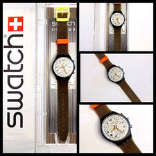 Swatch Chrono Nuovo NOS Skate Bike SCB105 1990 Vintage Orologio da polso Uomo