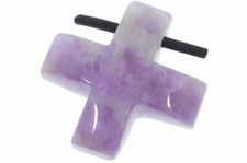 Colgante cruz amatista perforado 30x30mm muslo HS176
