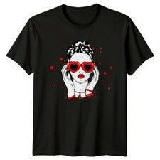 Mujer Corazón Gafas de sol Moda Hombre Camiseta Mujer Camiseta Gráfico Unisex Top