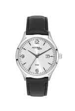 Adora Zafiro Reloj Pulsera Hombre Ø 39mm Acero Inox Plateado Fecha AS4483