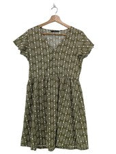 Vestido de verano Vero Moda mujer manga corta vestido oliva casual minimalista talla 38