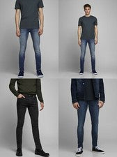 Pantalones de mezclilla azules elásticos ajustados Jack & Jones para hombre pantalones informales Liam
