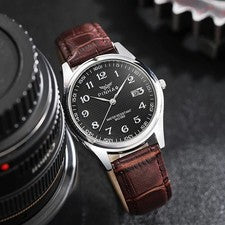 Relojes informales de negocios de lujo con correa de cuero para hombre de moda