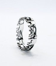 Anillo Elefante Madre y Bebé Animal Genuino Plata de Ley 925 Tallas J-R 💖