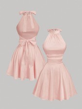 Minivestido Twist liso sin espalda para mujer
