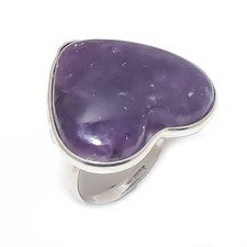 Anillo de joyería de plata de ley 925 hecho a mano con piedras preciosas de lepidolita tamaño 7 g047