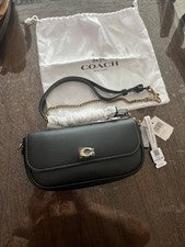 Bolso antipolvo Coach Brook de cuero negro con 2 correas nuevo con etiquetas