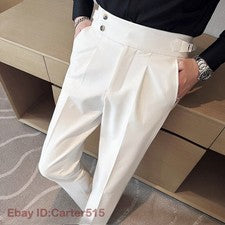 Pantalones de vestir informales de cintura alta estilo británico Gurkha Naples para hombre