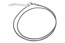 Gris - Collar de cinta de algodón con mosquetón de acero inoxidable 45-50cm - A240A