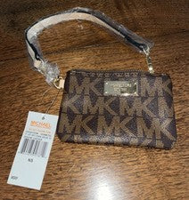 Michael Kors Jet Set Muñequera Bolso Para Mujer Pequeño Monograma Cremallera Cartera Nuevo con Etiquetas