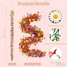 Vid Verde Simulada 1.8m Eucalipto Violeta para Dormitorio Salón Decoración