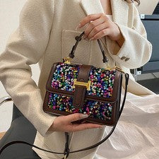 Bolso de hombro informal de lentejuelas de moda para mujer