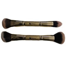 Pinceles de Maquillaje Ducare Base Duo Extremo Polvo Tampón y Pincel de Contorno Sintetizado