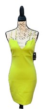Vestido Guess Talla Mediana Resaltador Verde Tirantes Sin Mangas Body Con Nuevo con Etiquetas