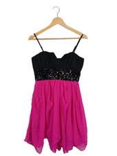Vestido de noche ALFABETA elegante rosa negro mujer talla 36 nuevo con etiqueta