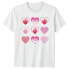 Corazones patrón gráfico moda hombre camiseta mujer camiseta estilo unisex
