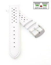 Correa de reloj de cuero suave Easy-Klick modelo Sportiva blanco 22 mm