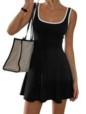 Mujer Vestido Deportivo, Cuello U, Sin Mangas, Entallado, Basic-Klei3432