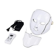 Máscara facial de cuello con luz LED eléctrica de 7 colores cuidado de la piel terapia rejuvenecimiento de la piel