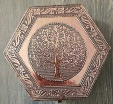 Joyero hexagonal de cobre Stone The Crows