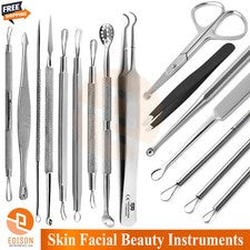 Extractores de comedones pinzas para espinillas cureta dérmica nariz tijeras cuidado facial